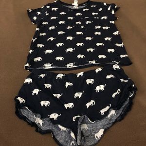 Forever 21 Elephant Print Pajama Set - 2 piece